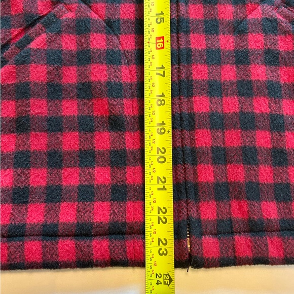 J Crew Men’s Buffalo Plaid Red & Black Wool Blend Full Front Zip Jacket EUC SZ L - Picture 4 of 16